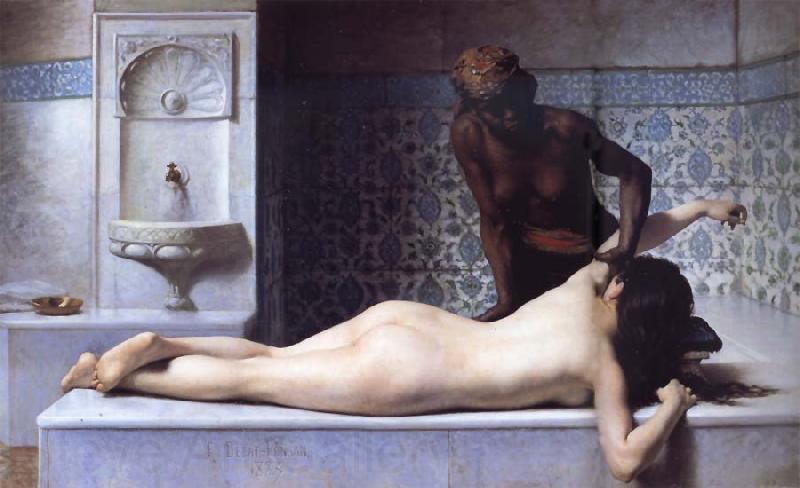 Edouard Debat Ponsan The Massage Scene from the Turkish Baths Norge oil painting art